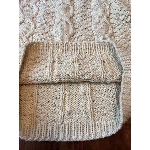 Vintage Triunfante Wool Turtleneck Fisherman Sweater Chunky Cable Knit Handmade - Picture 4 of 7